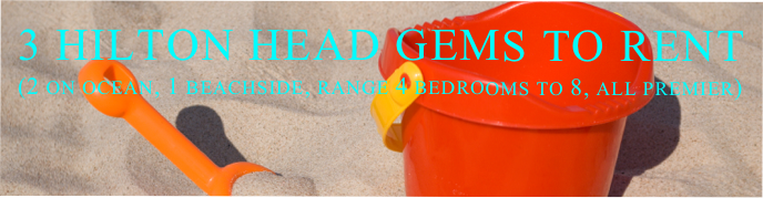 3 hilton head gems to rent
(2 on ocean, 1 beachside, range 4 bedrooms to 8, all premier)

